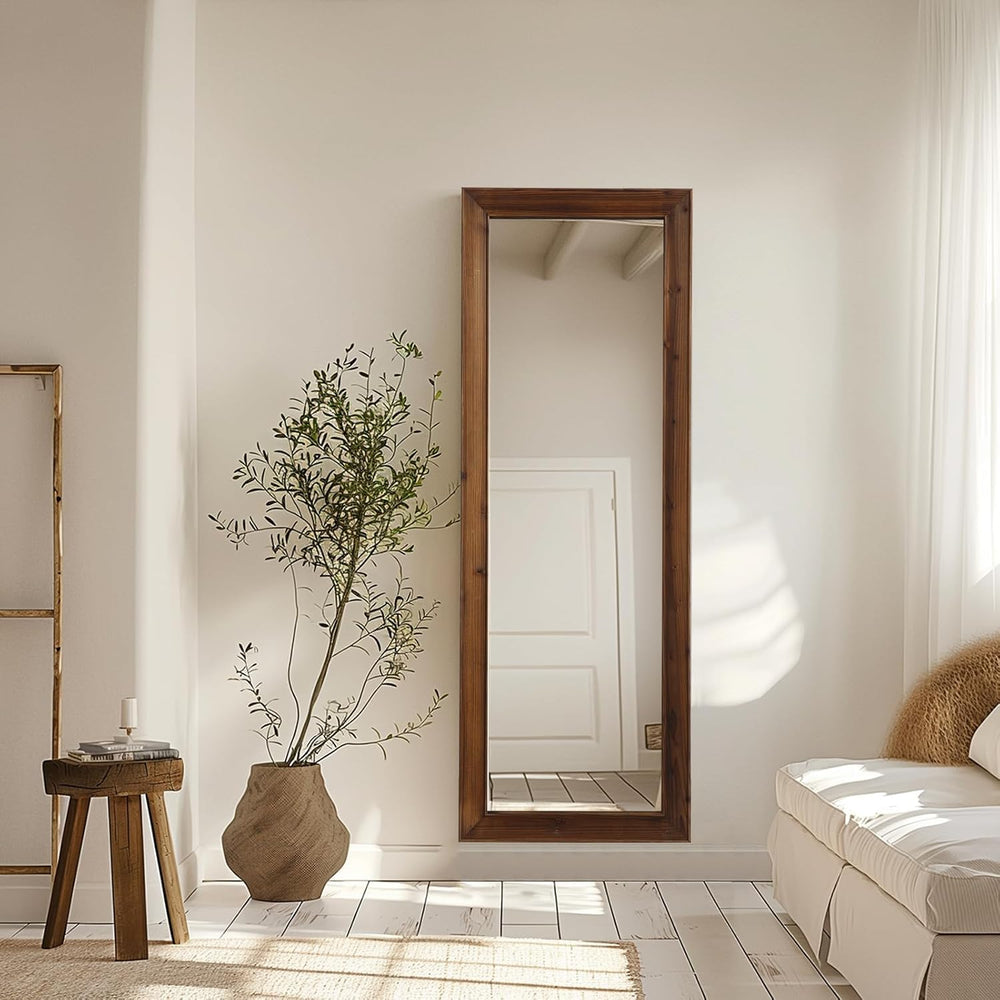 MELOMOIR 64"x21" Rustic Farmhouse Full Length Mirror with Solid Woo...