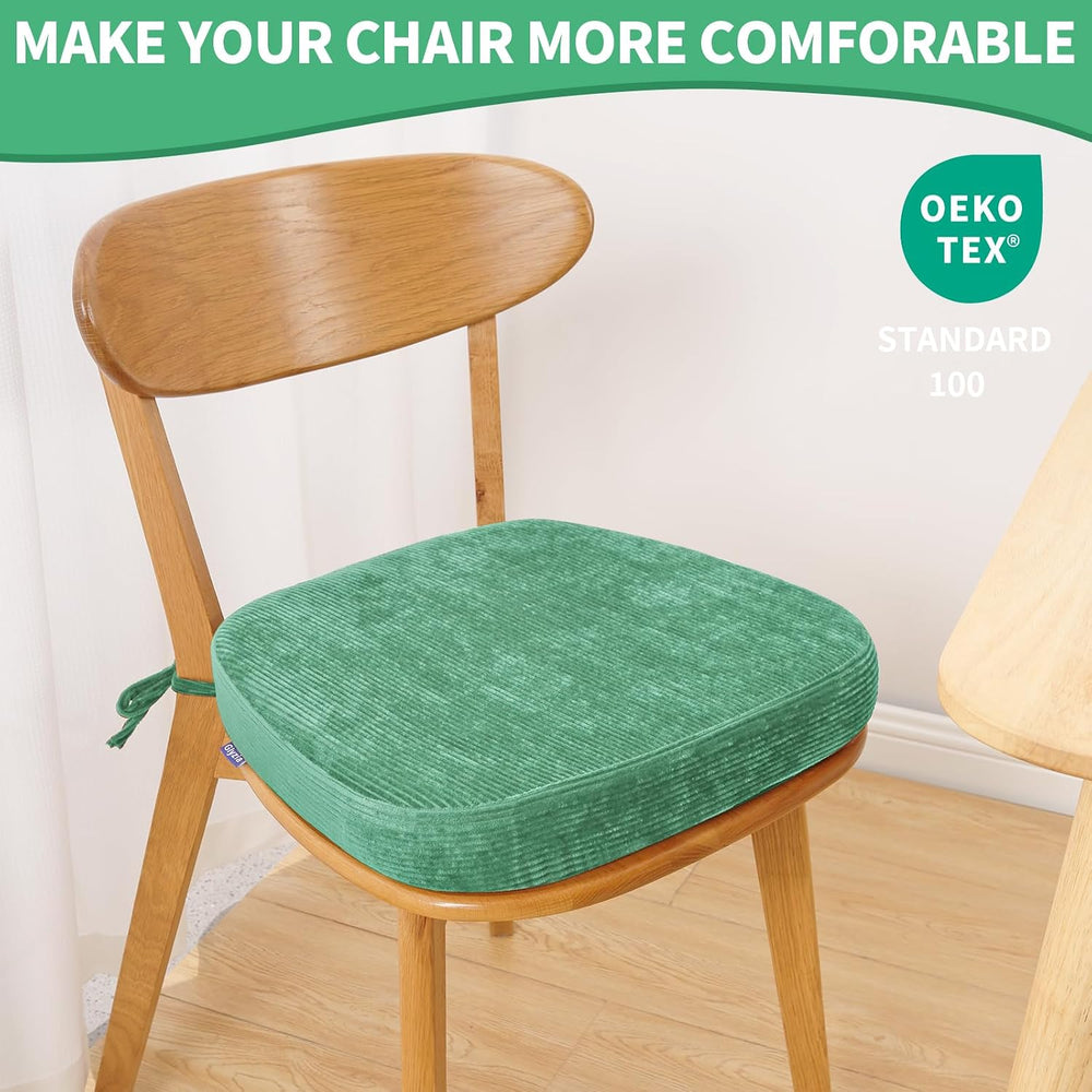 2.5" Thick Chair Cushions for Dining Chair, Corduroy Foam Kitchen Chair ...