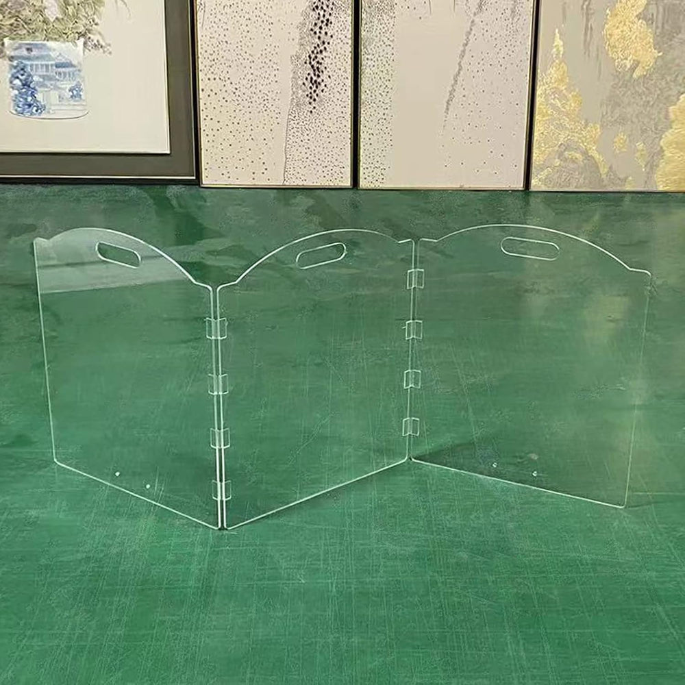 Clear Acrylic Freestanding Dog Gates for the House – Folding 3-Panel Pet Gate...