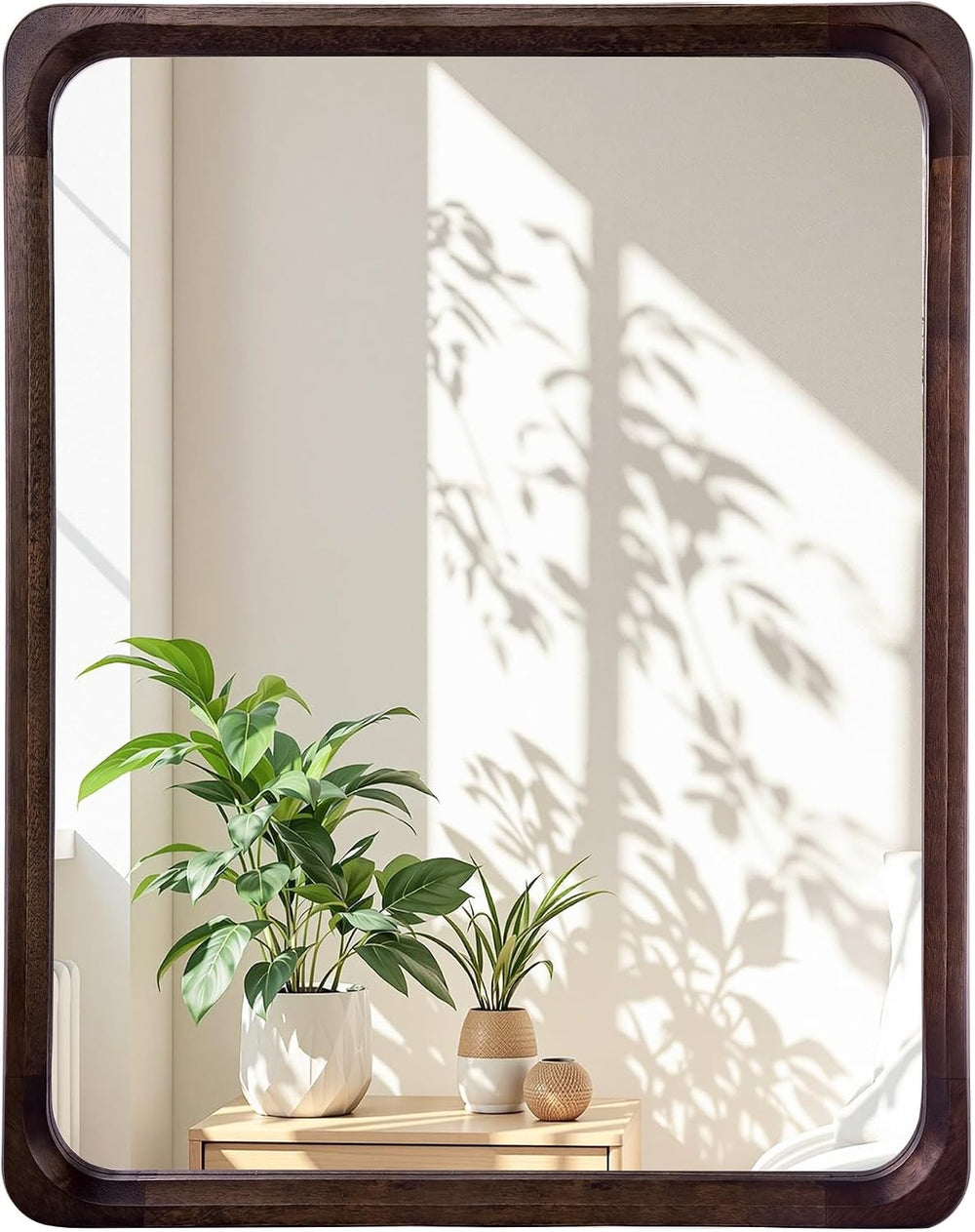 Tanmicoshomy Dark Wood Bathroom Rectangle Mirrors for Wall 30 x 40 Inch