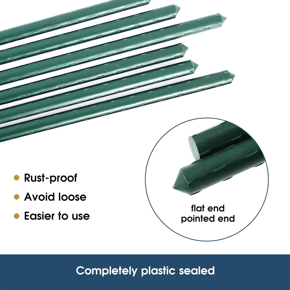 NANOPRETTY Garden Stakes 4FT Tomato Stakes for Outdoor Plant Support, 0.43 in...