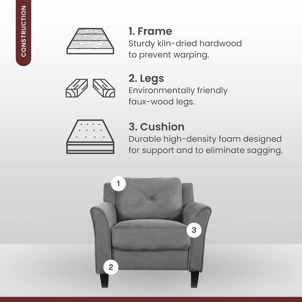 LIFESTYLE SOLUTIONS Grayson Armchair, Dark Gray