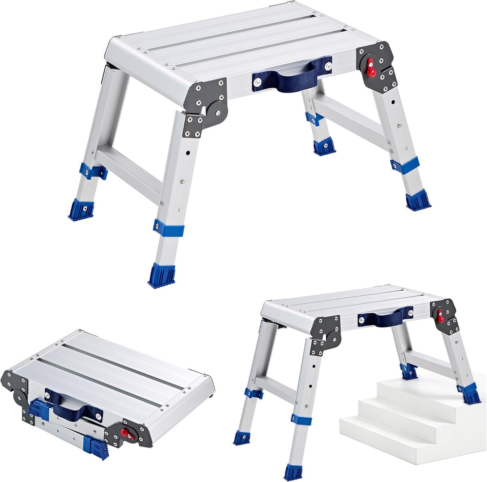 VEVOR Folding Work Platform, Adjustable Height 12-16 in, 500 lbs Capacity Alu...