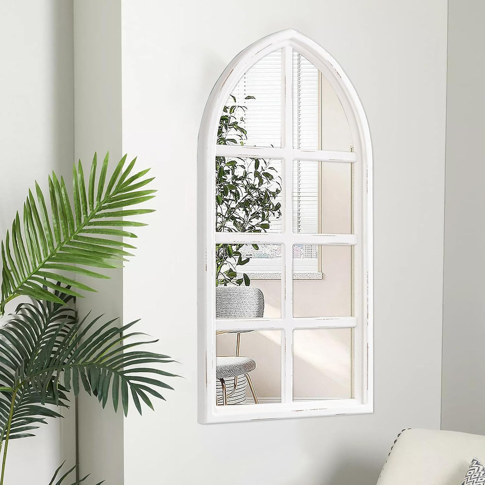 Rustic Arched Window Mirrors for Wall Decor 18 X 36 Inch
