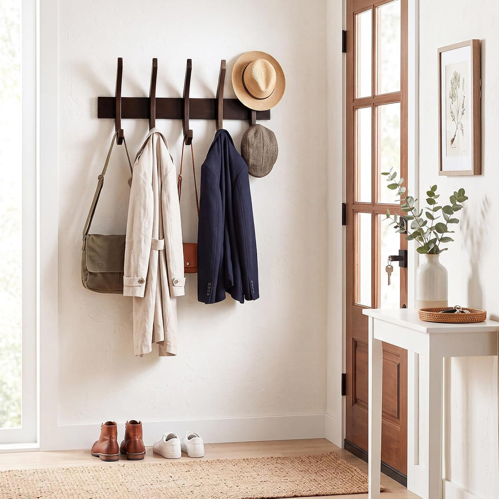 Marsui 21'' Wooden Coat Rack Wall Mounted with 5 Hooks