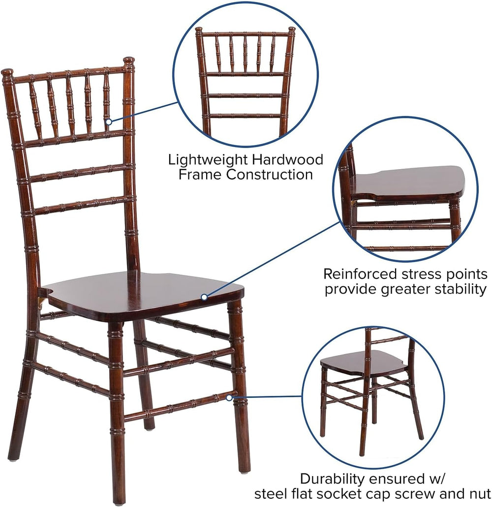 Flash Furniture HERCULES Series Fruitwood Chiavari Chair, 18"D x 15.75&q...