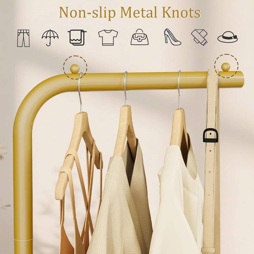 Coat Rack Freestanding with Rock Base,Clothes Stand,70.8In,Golden