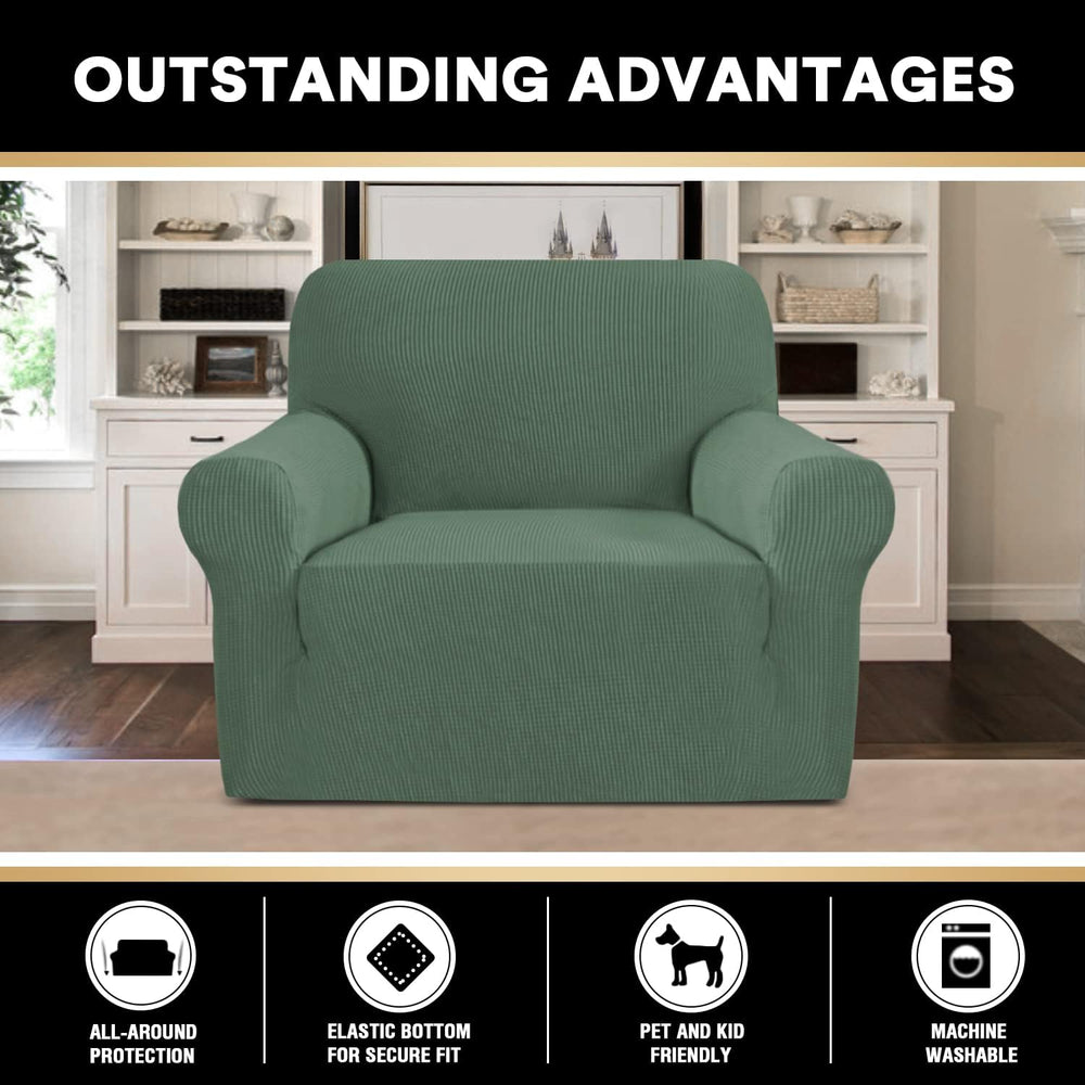 PrinceDeco Stretch Chair Cover Chair Slipcovers with Arms 1-Piece Chair Sofa ...