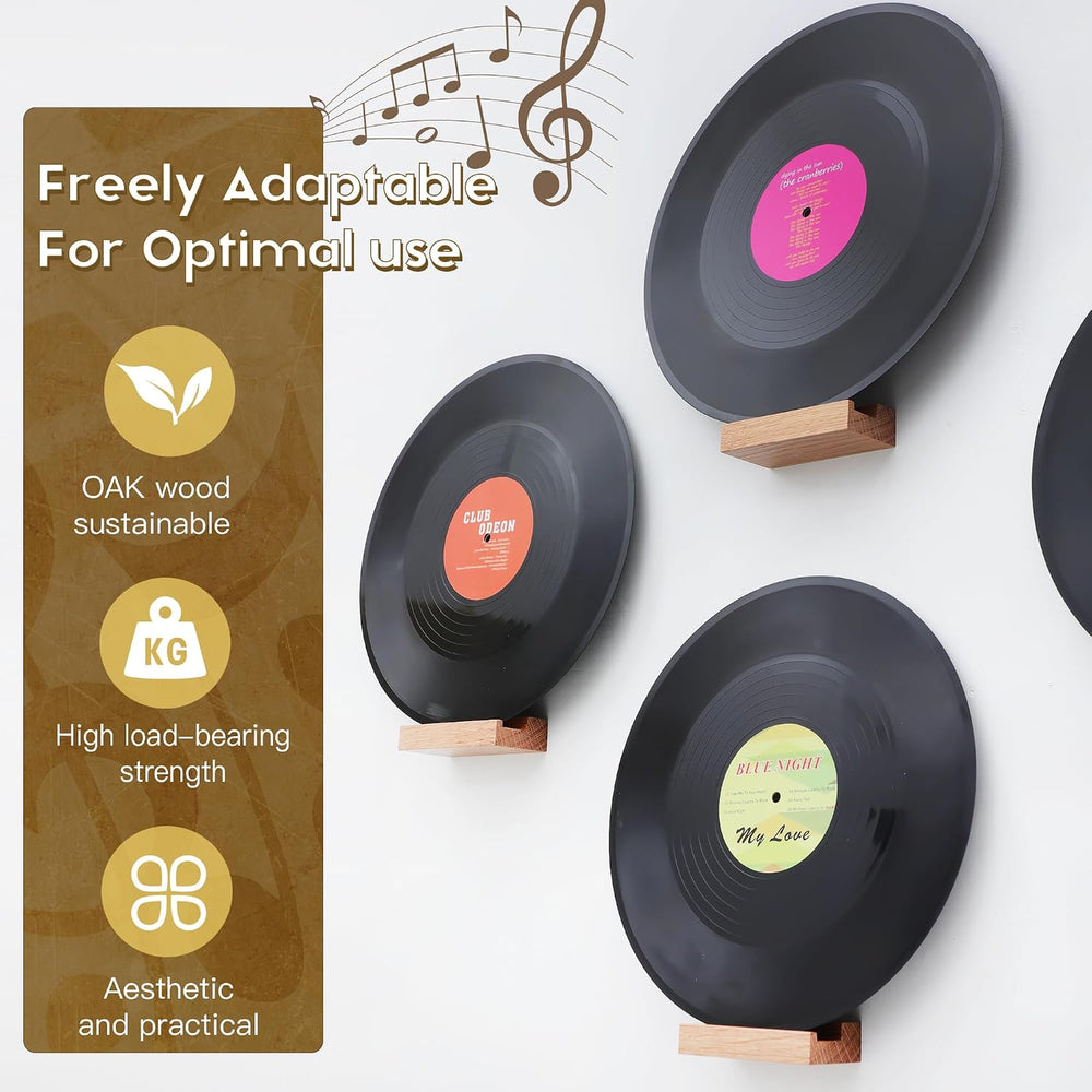 Vinyl Record Shelf Wall Mount,Small Record Holder,Natural Wood