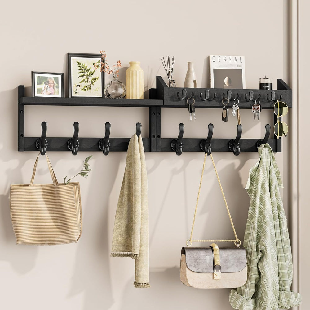 Evermagin 35" Coat Rack Wall Mount with Shelf & 13 Hooks, Entryway, ...