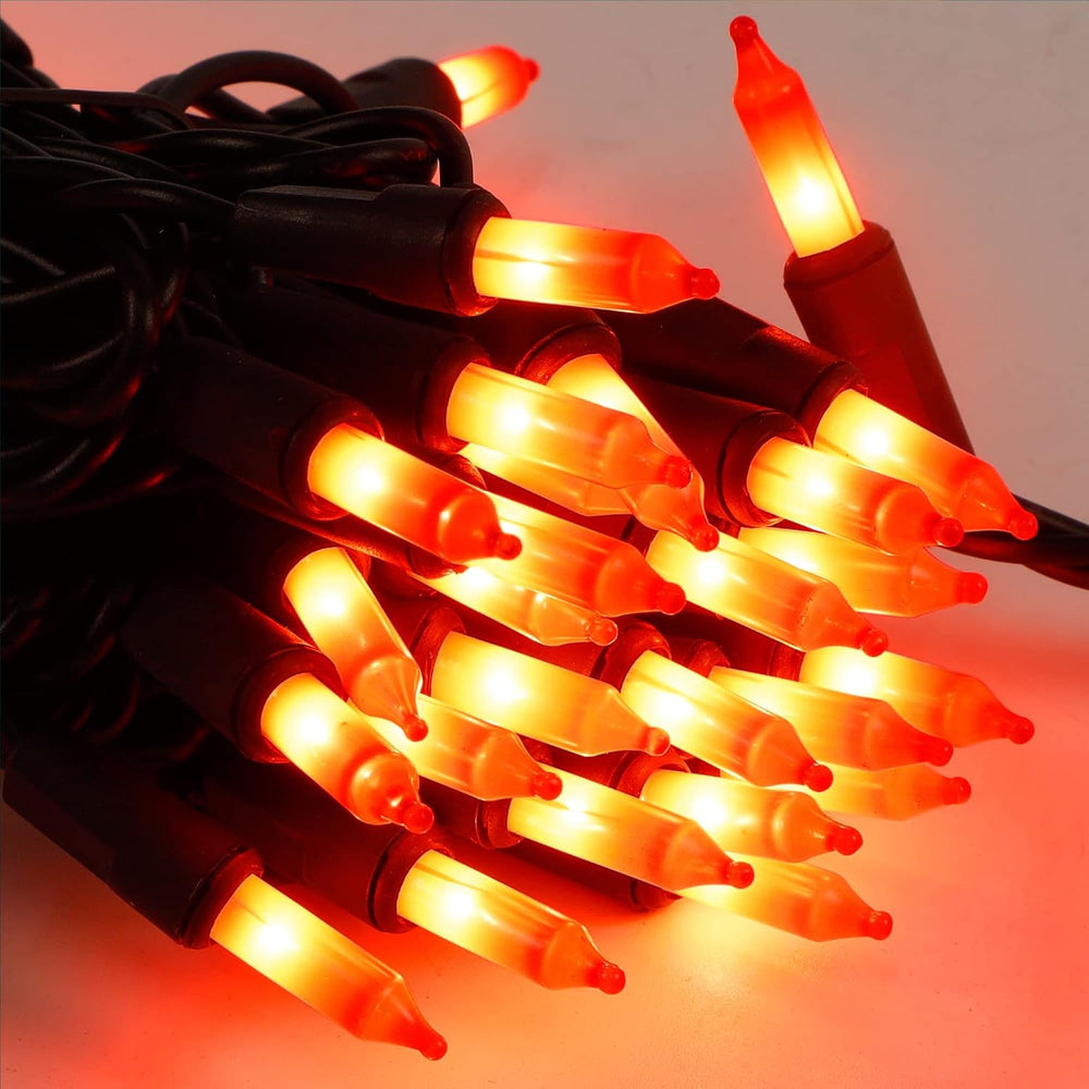 LJLNION 3 Pack Halloween Lights Outdoor, Each 29ft 150 Count Black Wire Incan...