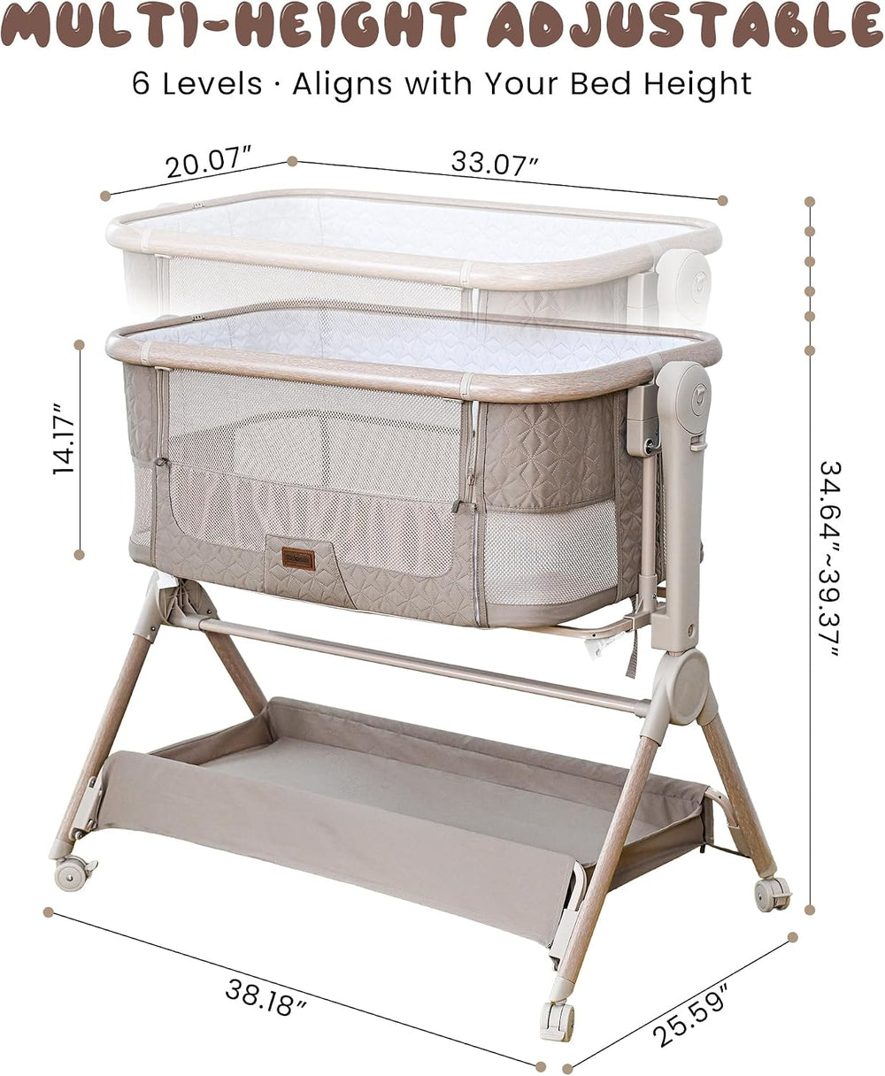 Bassinet Bedside Sleeper for Newborns, Tool-Free, Stable and Secure