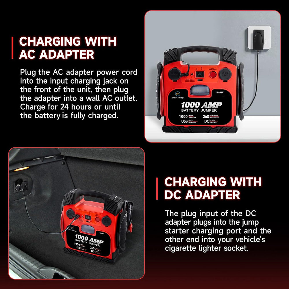 Car Battery Jump Starter with Air Compressor Portable Tire Inflator,260PSI 10...