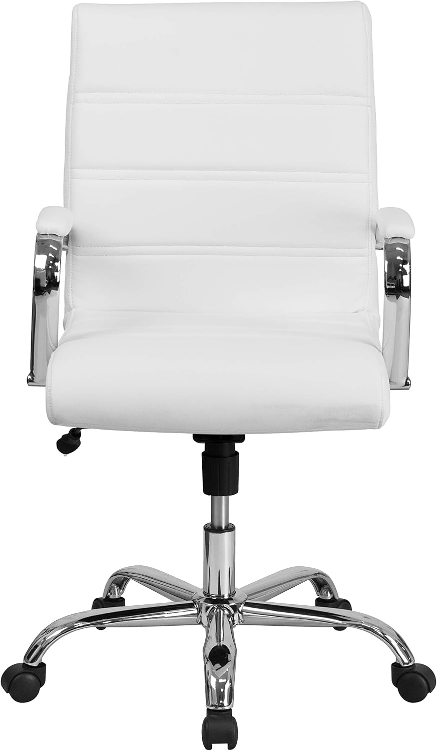 Flash Furniture Mid-Back White LeatherSoft Executive Swivel Office Chair with...