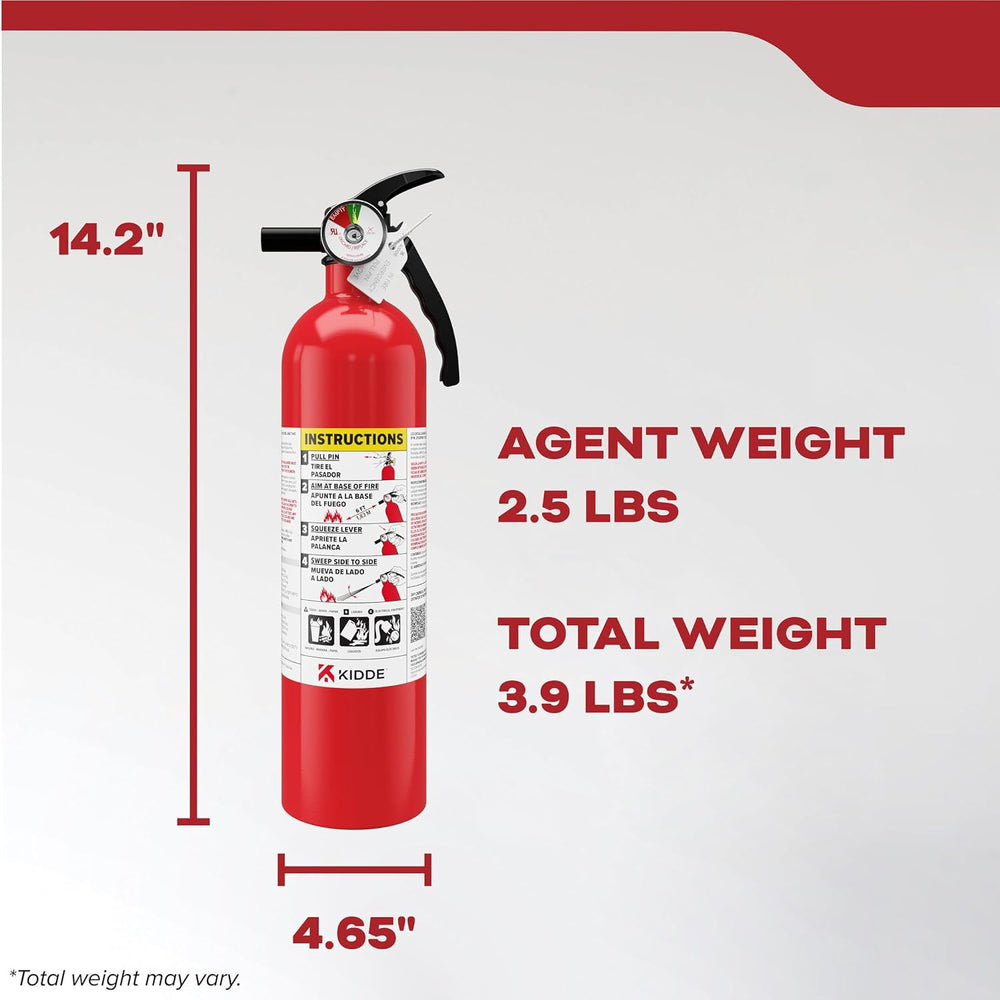 Kidde Basic 110 Fire Extinguisher for Home, 1-A:10-B:C, FA110G, 2 Pack