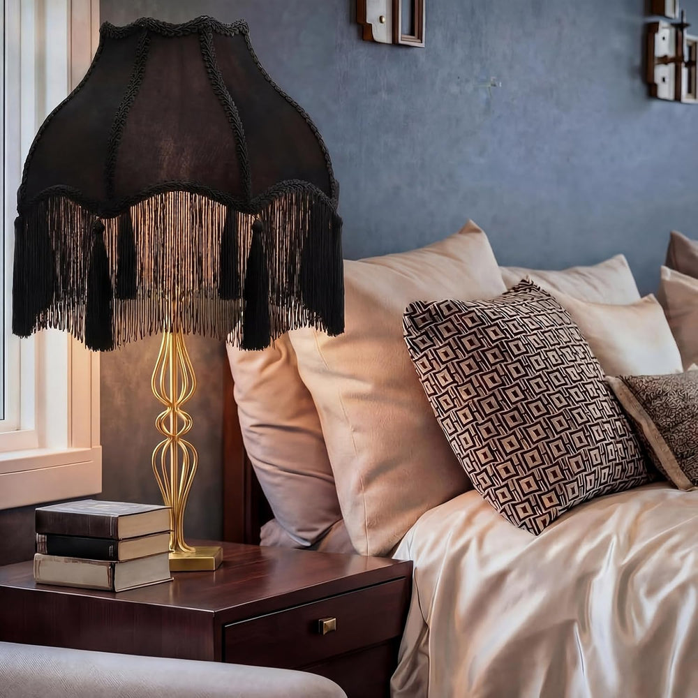 VIHOSE Victorian Scallop Lamp Shade Vintage Large Replacement Lamp Shade with...