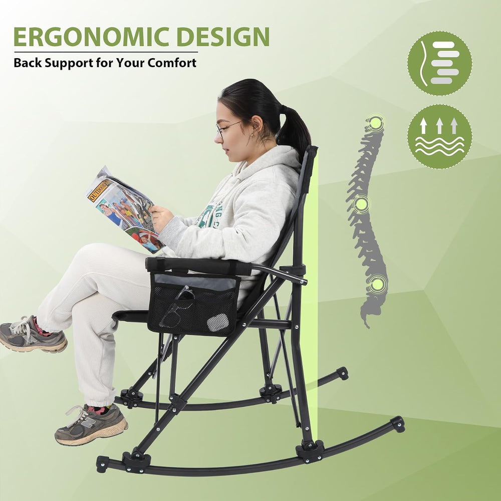 REDCAMP 2 in 1 Oversized Folding Rocking Camping Chair with Removable Rockers...