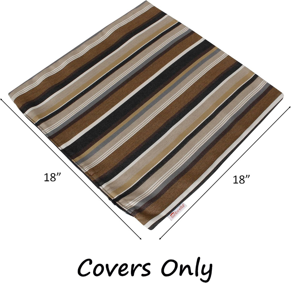 Outdoor/Indoor Sunbrella Throw Pillow Cover Only Square Set of 2 Pieces 18 in...