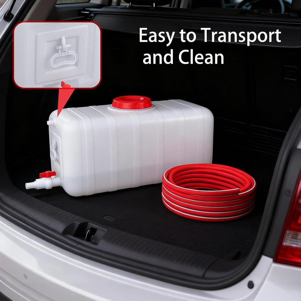 21Gallon/80L Water Storage Tank with Spigot,3m Hose and Control Vale