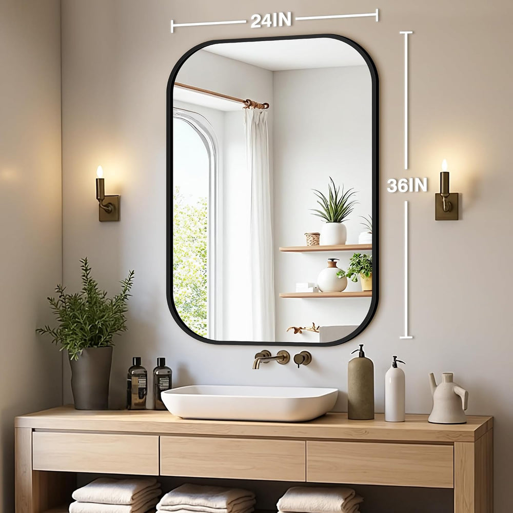24" x 36" Bathroom Vanity Mirror for Wall, Black