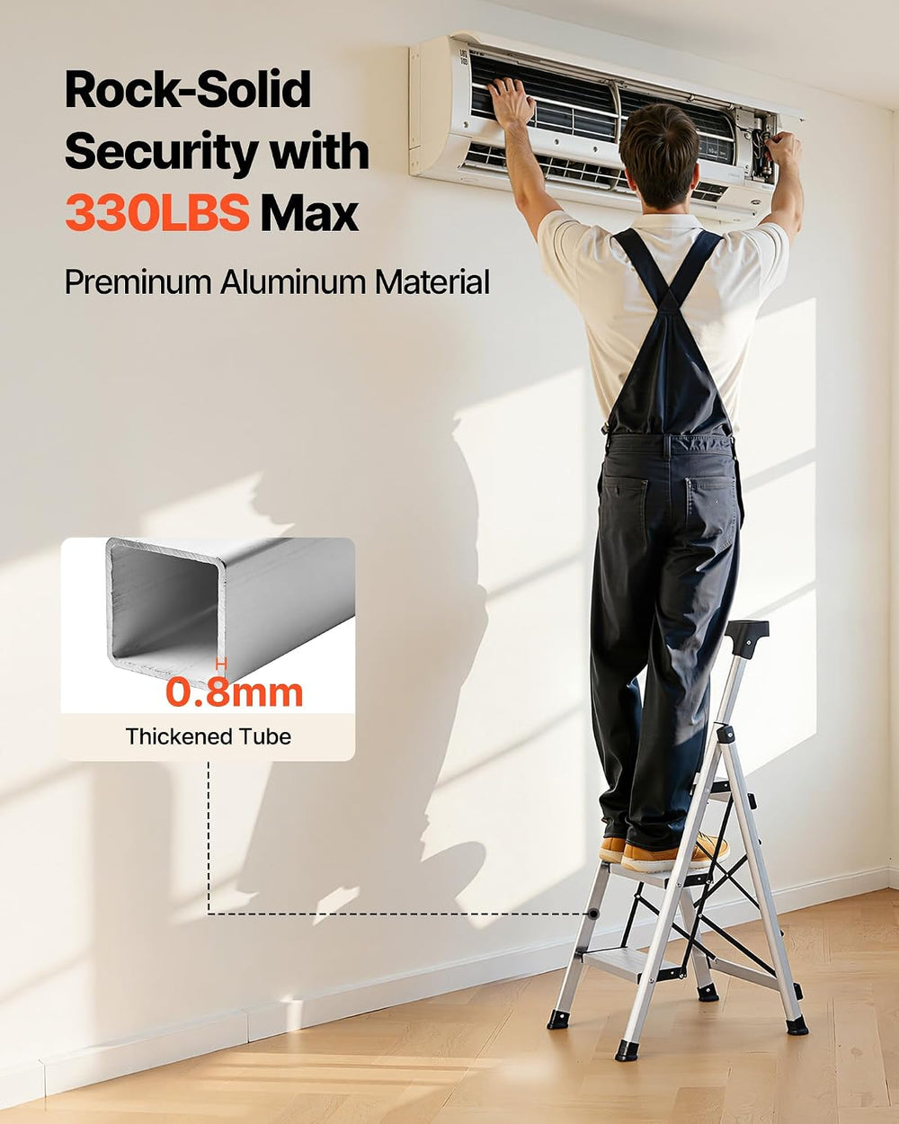 VEVOR 3 Step Ladder, Folding Step Stool with Wide Anti-Slip Pedal and Comfort...