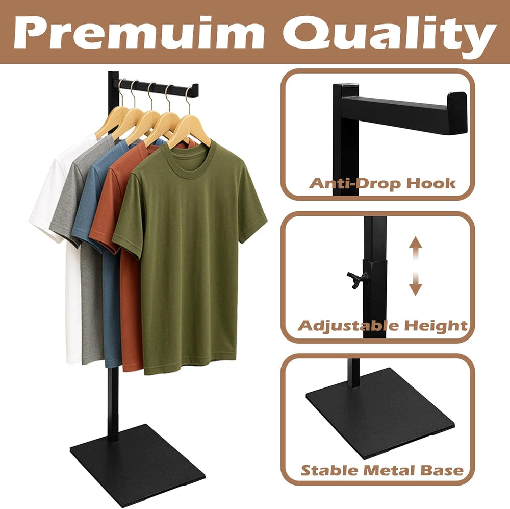 Clothing Display Rack, 21-36 Inch Adjustable Garment Stand, Black, 1 Pack