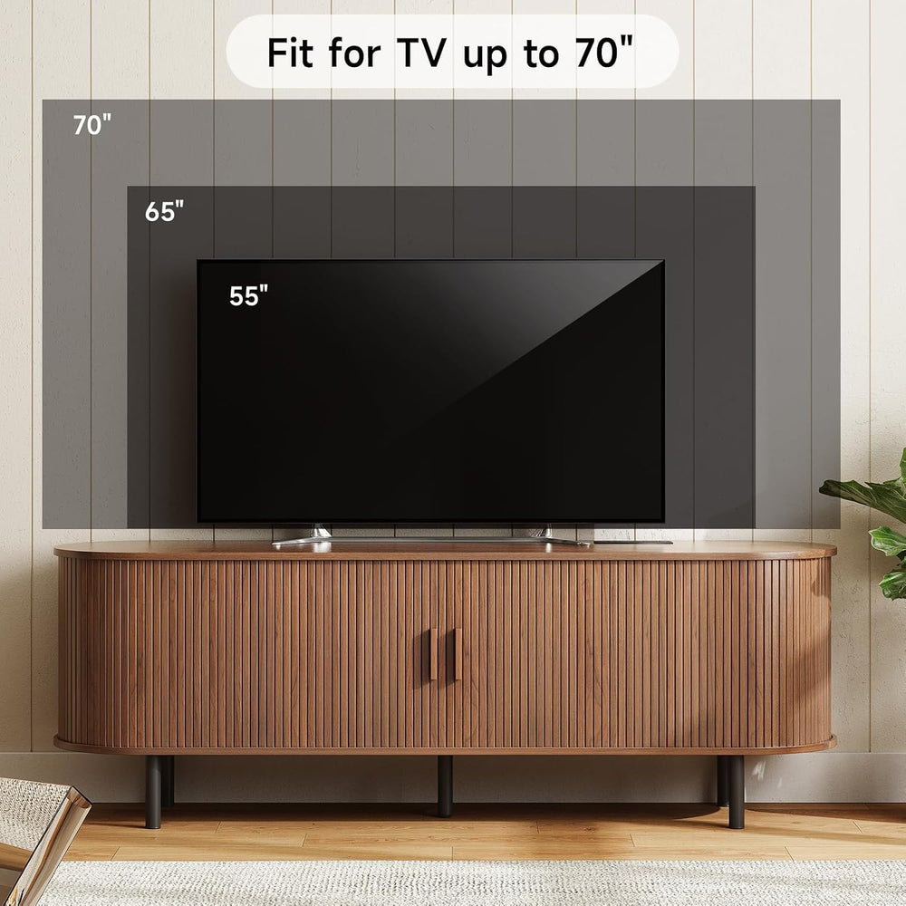 ONBRILL 63" TV Stand with Power Outlet & Storage for TVs up to 70&qu...