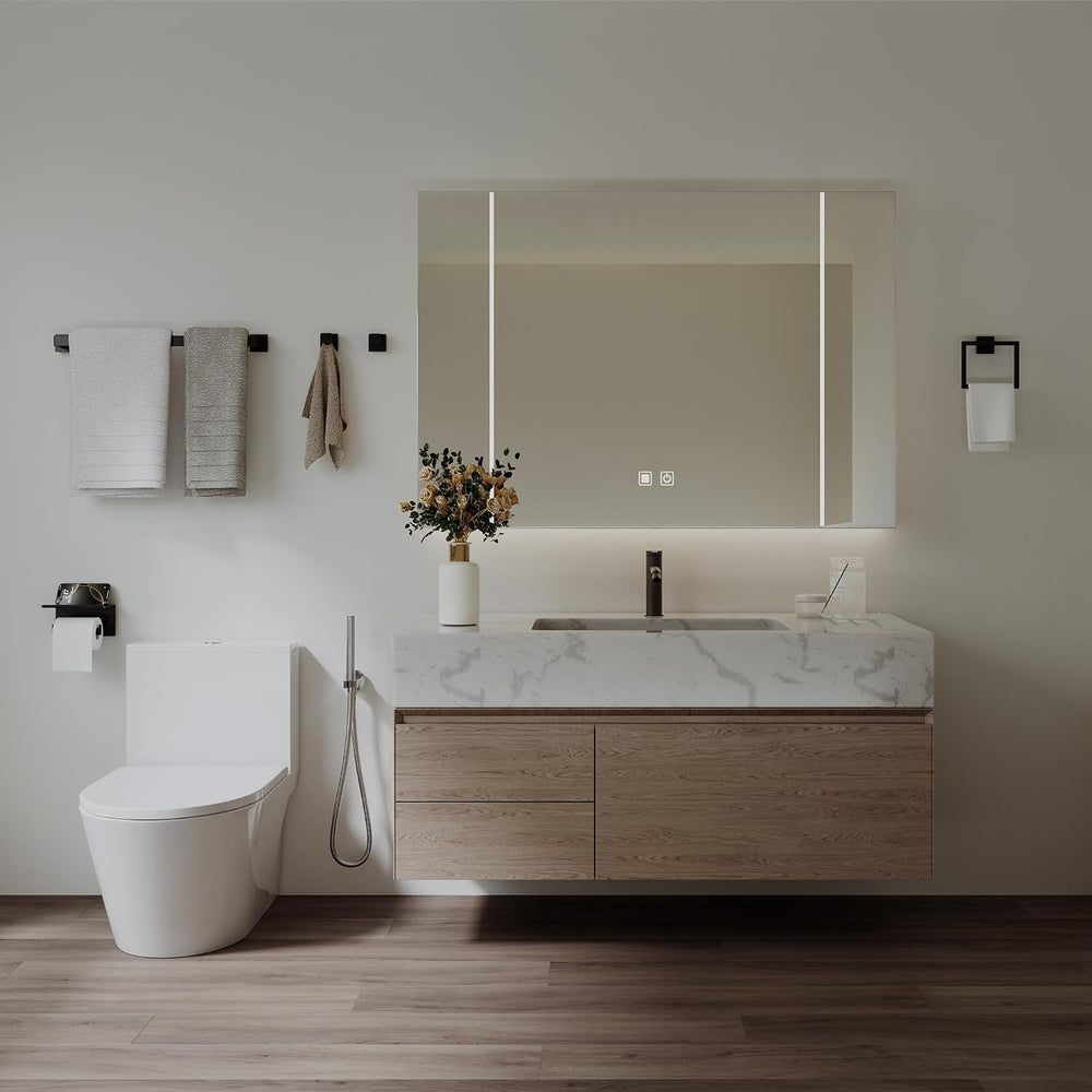 10-Piece 23.6 Inch Matte Black Bathroom Hardware Accessories Set