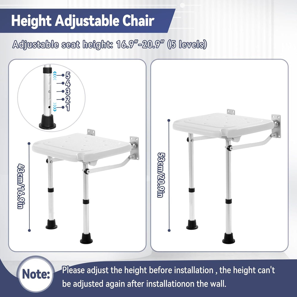 TYYIHUA Folding Shower Seat Wall Mounted, Shower Chair for Inside Shower