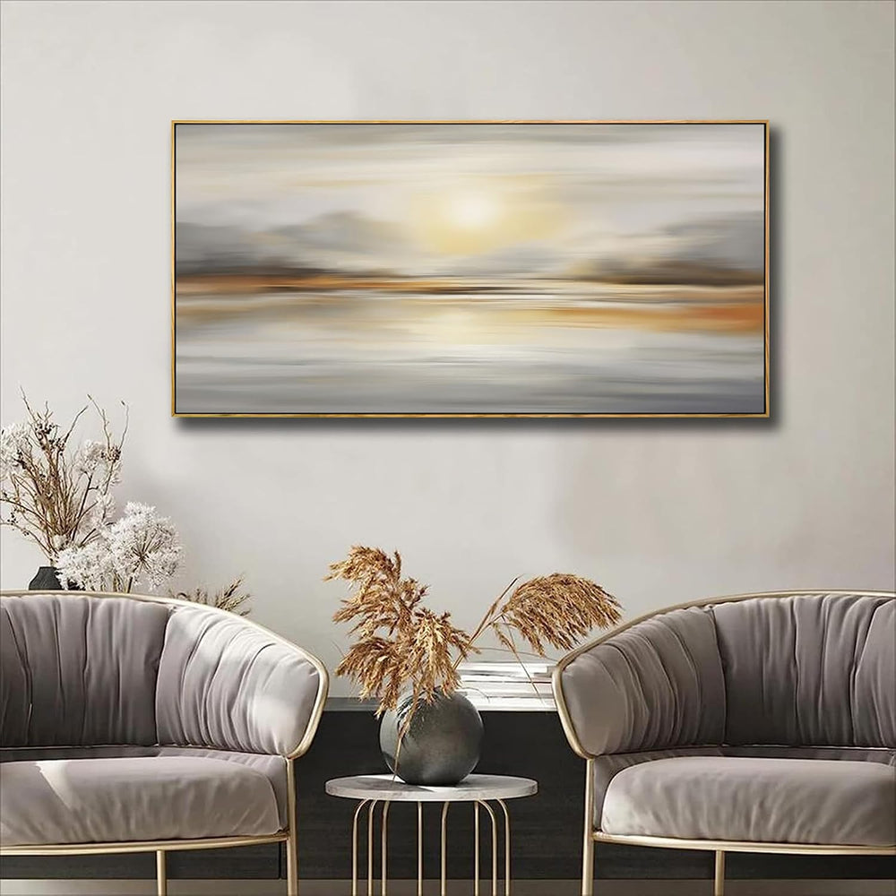 Framed Wall Art Abstract Seascape Canvas Printing Wall Decor Artwork for Livi...