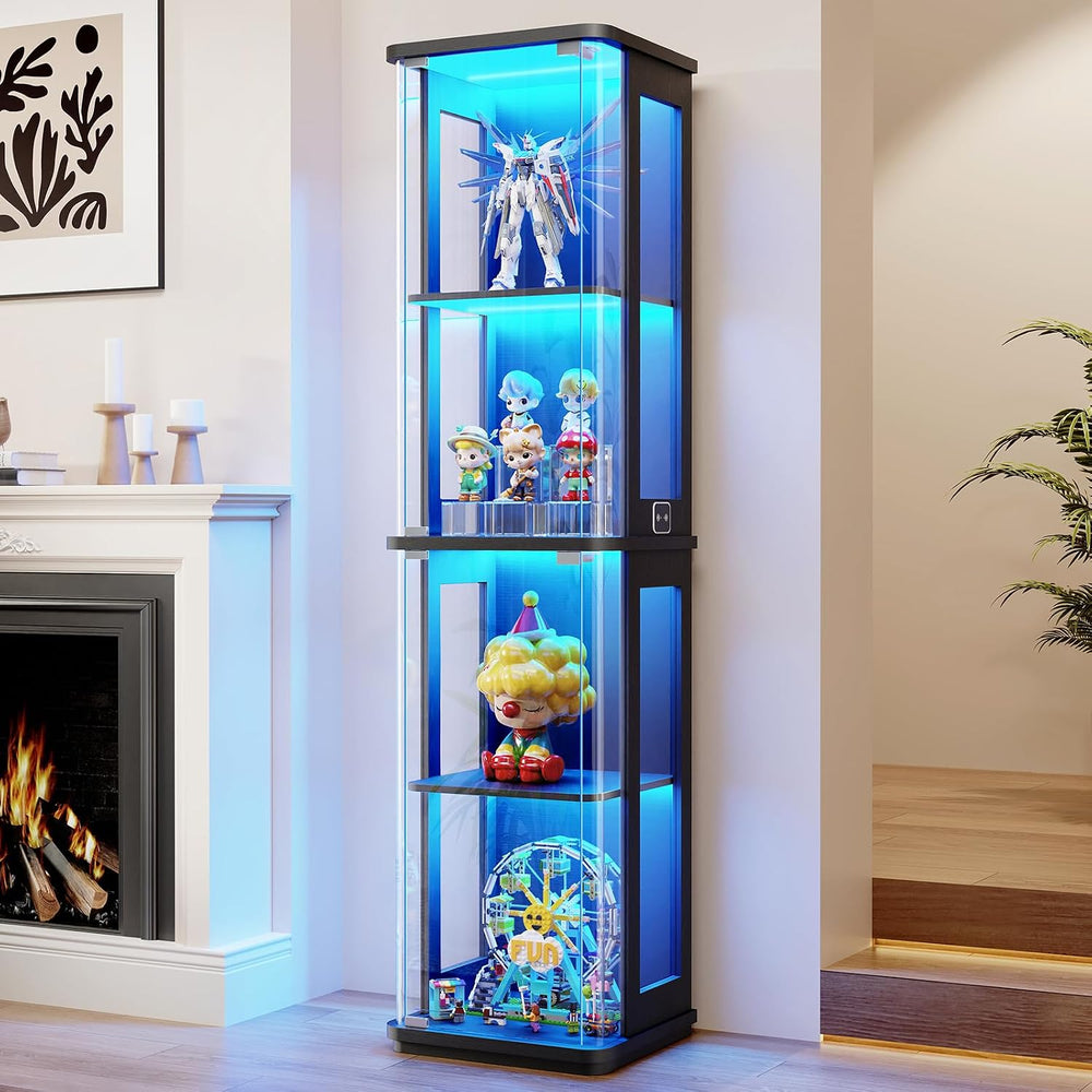 BROTTAR Small Rounded Display Cabinet with Glass Door, for Collectibles
