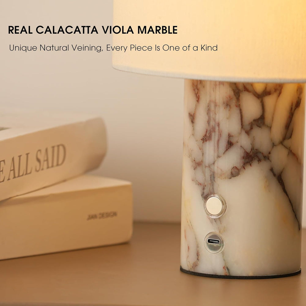 Marble Lamp, Rechargeable Cordless Stone Touch Table Lamp