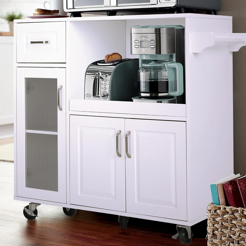 PHI VILLA Microwave Stand Cart with Wheels