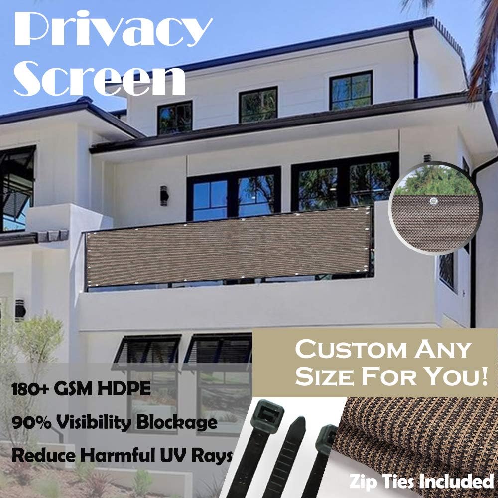 ALION HOME Elegant Privacy Screen Fence Mesh Windscreen for Backyard Deck Pat...