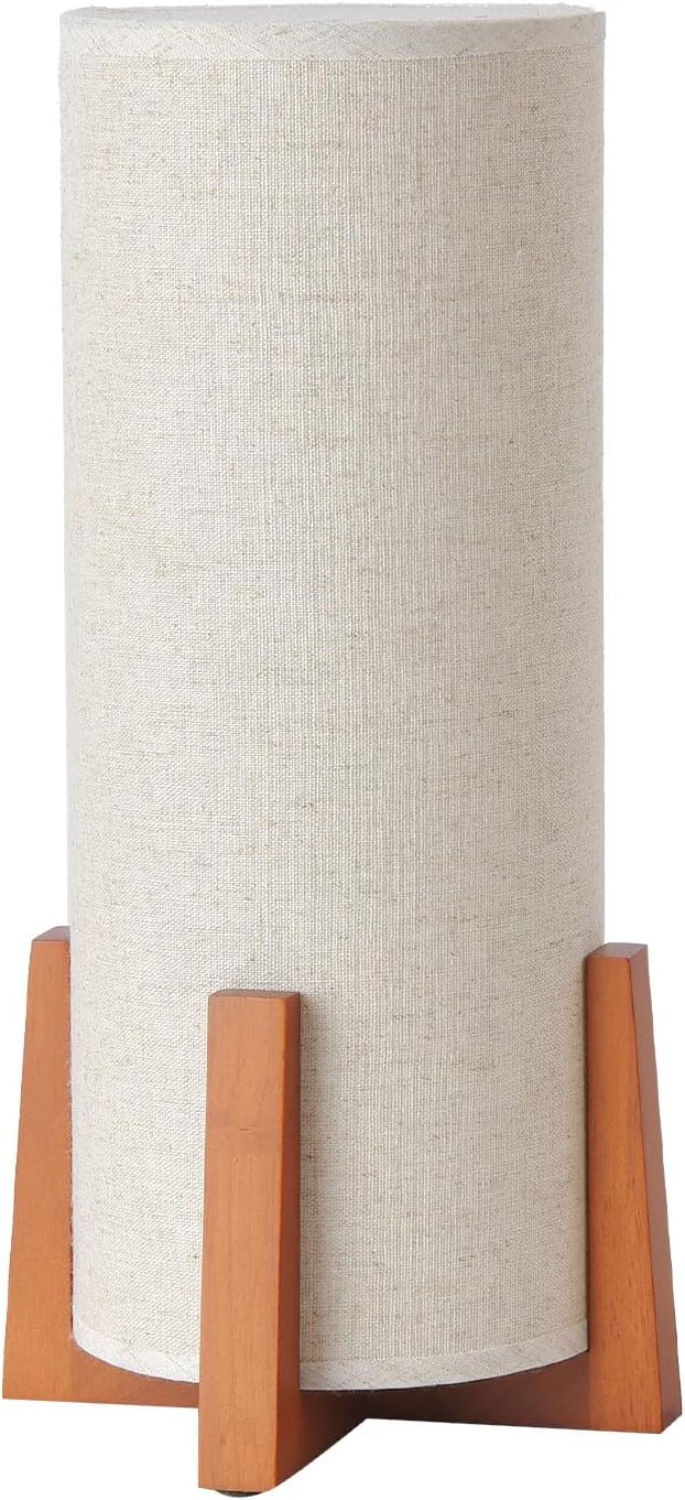 Modern Small Table Lamps, Nightstand Lamp with Linen Fabric Shade, 13.97"...
