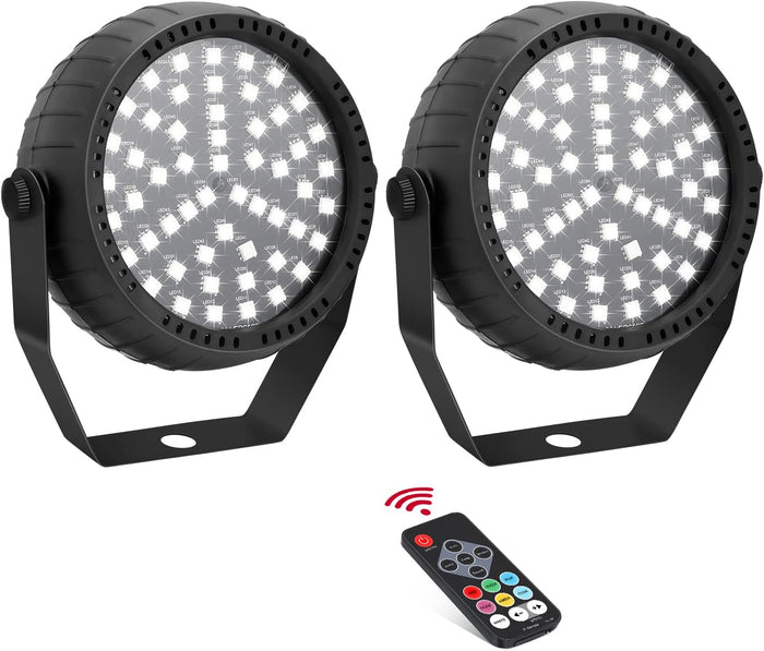 Strobe Lights Halloween, Telbum Colorful Strobe Light for Parties, Super-Bright 54 RGB LED Mini Strobe Lights with Remote Control Sound Activated, Plug-in Flash Light for Room DJ Stage Wedding 2Pack