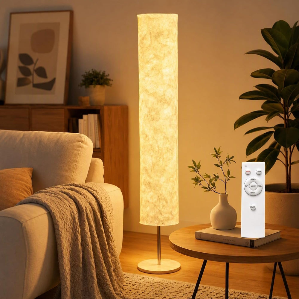 LONRISWAY Remote Control Fabric Floor Lamp, Dimmable 3 Color Temperatures