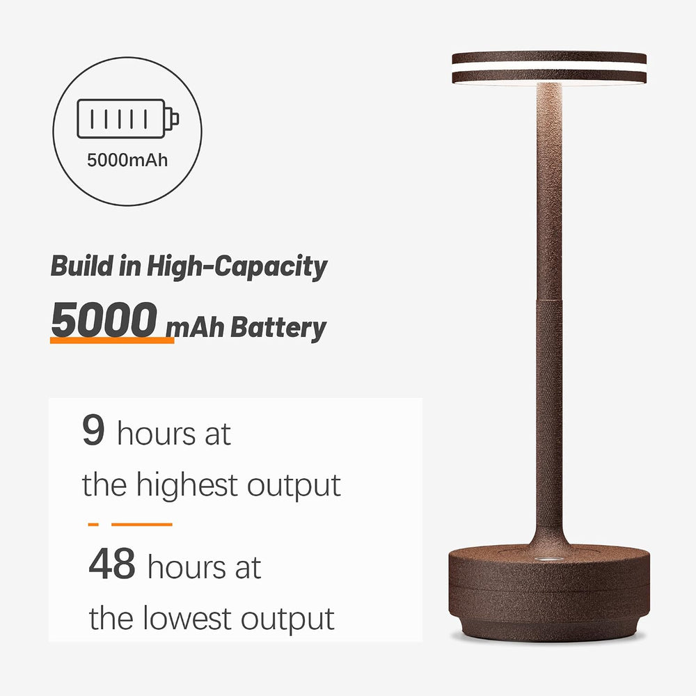 Hapfish Rechargeable Cordless Table Lamps, 5000mAh Battery Operated Lamp