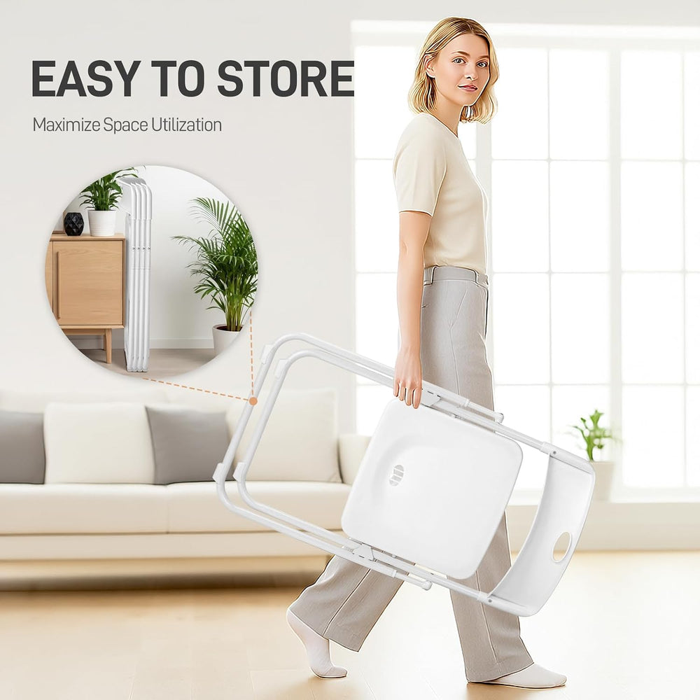 Karl home 10 PCS Plastic Folding Chair, Lightweight Foldable Chair, White