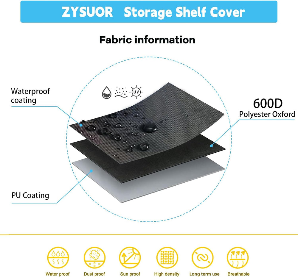 Waterproof Dustproof Shelf Cover for Wire Rack, Fits 48"Wx18"Dx72&q...