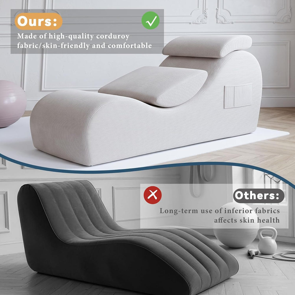 Convertible Yoga Chair Lounge for Adults, Ergonomic Foam Chaise Lounge Chair ...