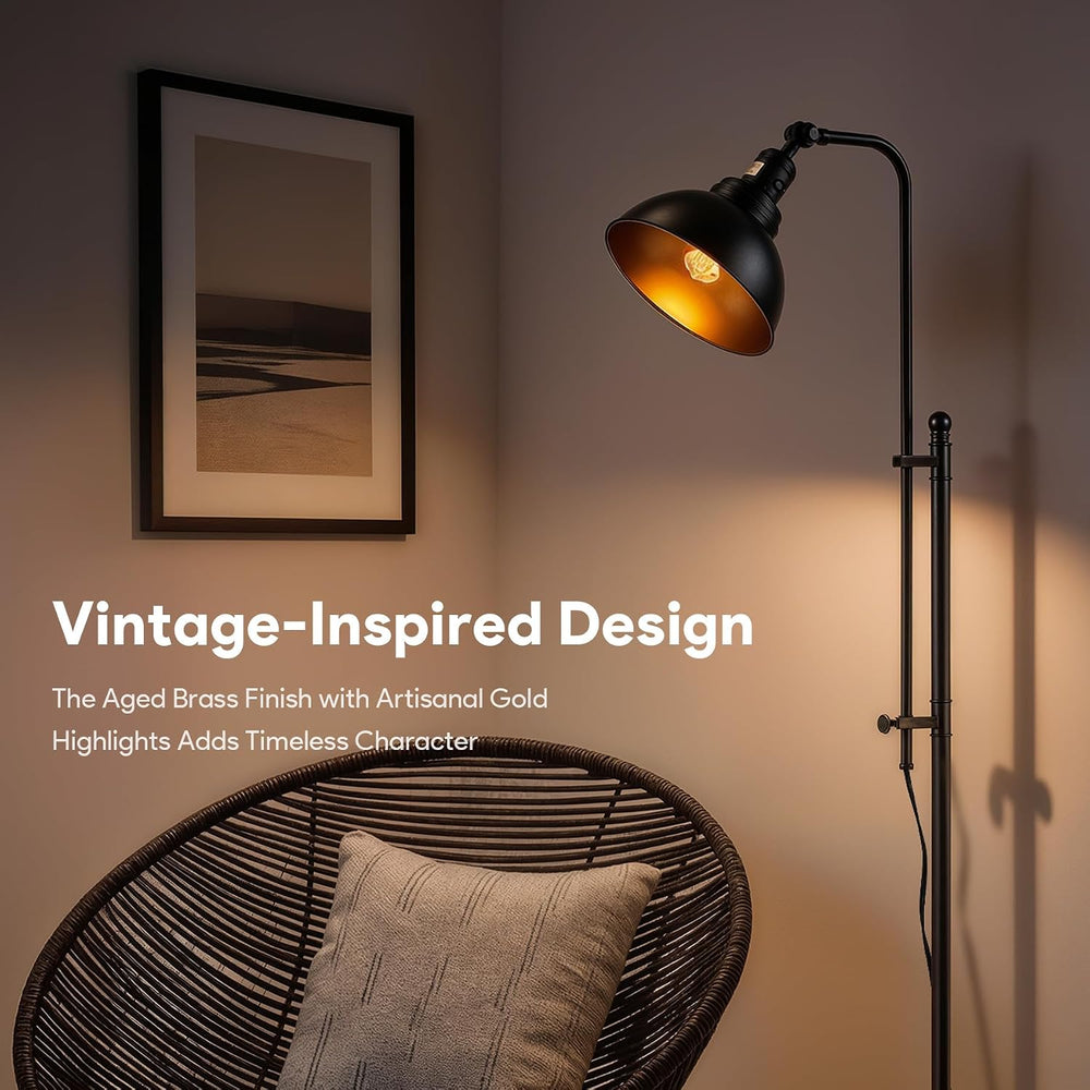 VONLUCE Industrial Floor Lamp 65", Adjustable Standing Lamp for Living Room