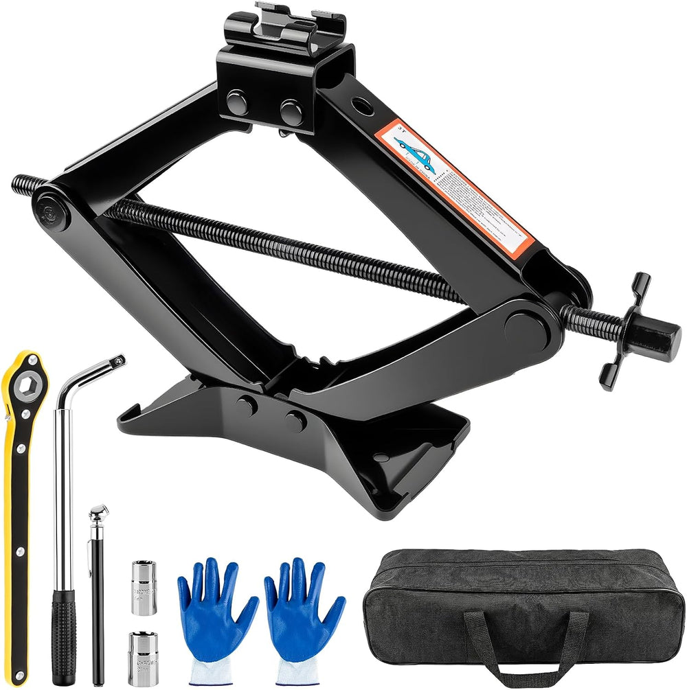 3 Ton (6610 Lbs) Car Jack, Universal Heavy Duty Scissor Jack, Professional Sp...