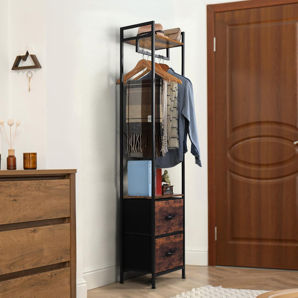 Garment Rack Clothes Rack Heavy Duty with Fabric Drawer and Storage Shelves