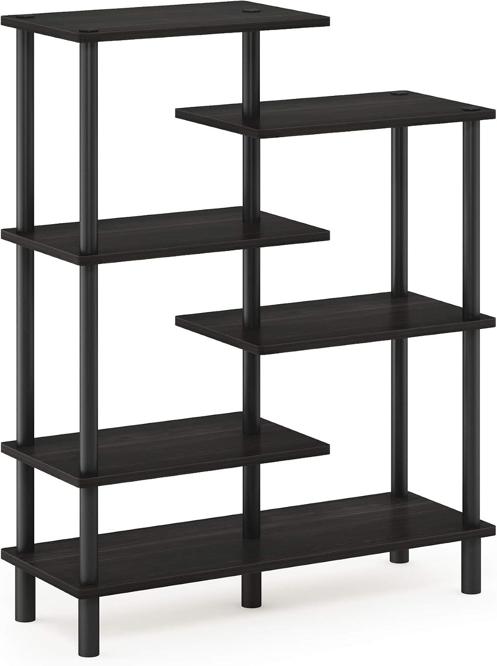 Furinno Turn-N-Tube 6-Tier Accent Display Rack, Espresso/Black