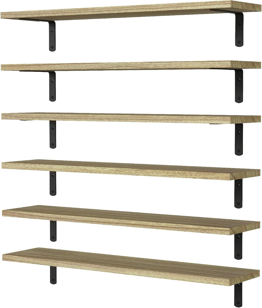 WOPITUES 24'' Long Floating Shelves for Wall Decor & Storage, Rus...