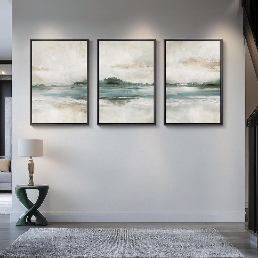 Large Framed Abstract Nature Landscape Wall Art for Living Room, 24x36 In