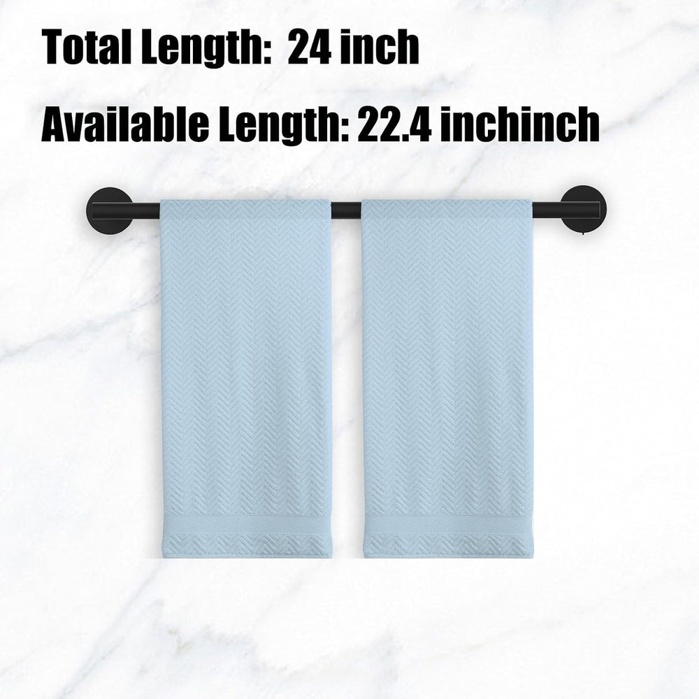 Newfun 24 Inch Matte Black Bathroom Towel Bar, 2Pcs
