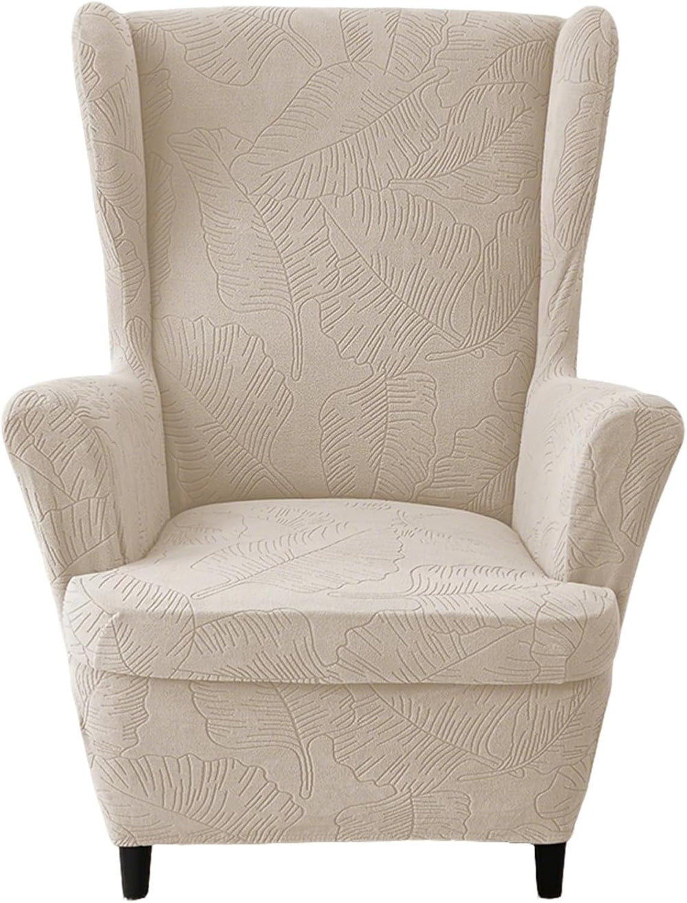 HAOYONG 2 Piece Wingback Chair Covers Stretch Wing Chair Slipcover Jacquard W...
