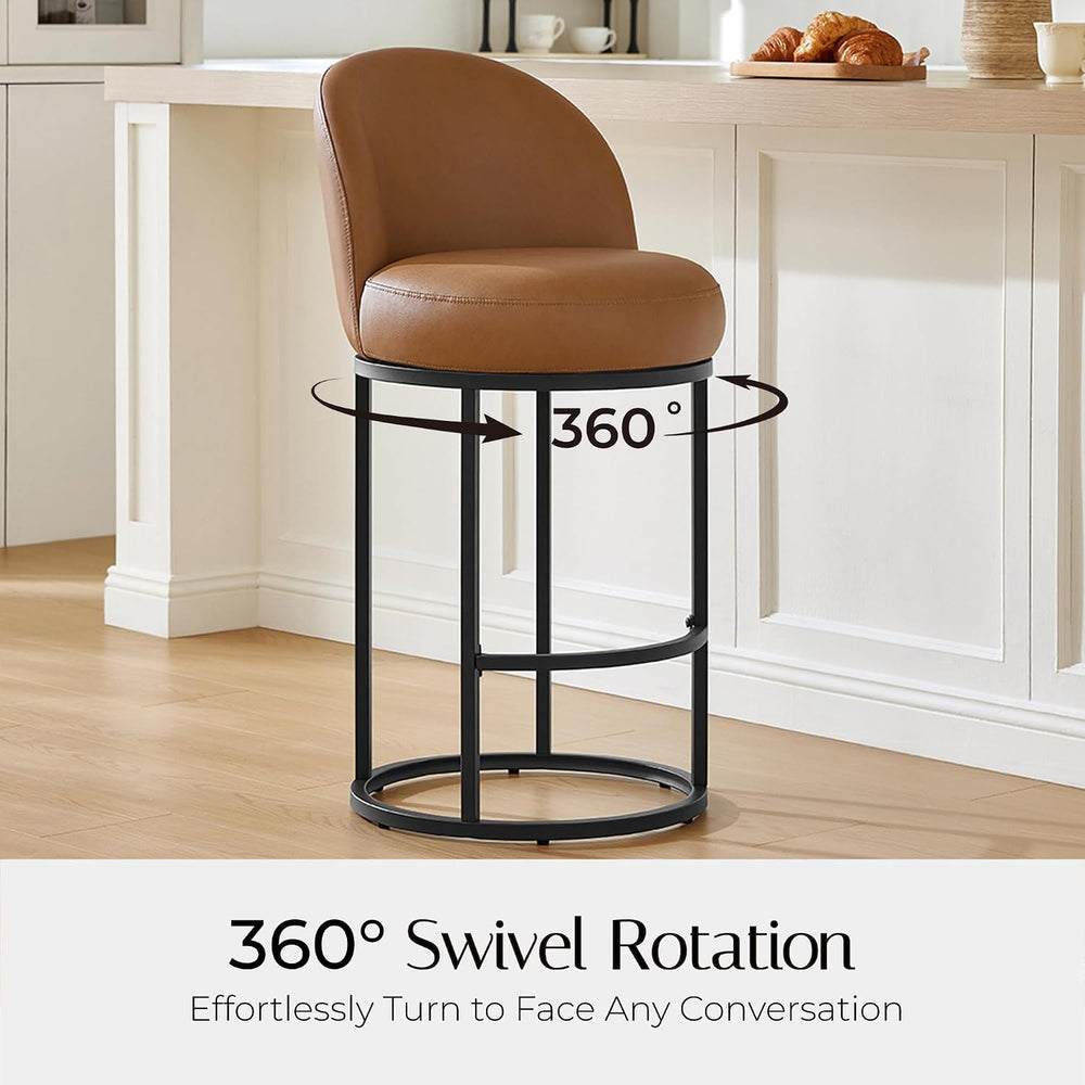 Zerel's Home 26" Counter Height Bar Stools Set of 2,360° Swivel Bars...